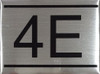 APARTMENT NUMBER BUILDING SIGN-4E -BRUSHED ALUMINUM