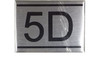 APARTMENT NUMBER DOB SIGN -5D -BRUSHED ALUMINUM