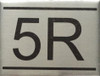 APARTMENT NUMBER DOB SIGN -5R -BRUSHED ALUMINUM
