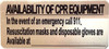 AVAILABILITY OF CPR EQUIPMENT IN THE EVENT OF AN EMERGENCY CALL 911BUILDING SIGN-NYC New York City food service establishments BUILDING SIGN AVAILABILITY OF CPR EQUIPMENT IN THE EVENT OF AN EMERGENCY CALL 911BUILDING SIGN-NYC New York City food service establishments BUILDING SIGN