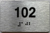 Apartment number 102 DOB SIGN -Unit Number 102 DOB SIGN / Suite 102 DOB SIGN with Raised letters & Grade 2 Braille Apartment number 102 DOB SIGN -Unit Number 102 DOB SIGN / Suite 102 DOB SIGN with Raised letters & Grade 2 Braille