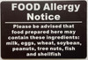 Food Allergy NOTICE Safety BUILDING SIGNFOR RESTURANTS Food Allergy NOTICE Safety BUILDING SIGNFOR RESTURANTS