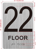 22th floor DOB SIGN with Raised letters/Image & Grade 2 Braille - Includes Red Adhesive pad for Easy Installation