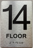 14th floor DOB SIGN with Raised letters/Image & Grade 2 Braille - Includes Red Adhesive pad for Easy Installation 14th floor DOB SIGN with Raised letters/Image & Grade 2 Braille - Includes Red Adhesive pad for Easy Installation