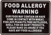Chef Refrigerator magnet Food Allergy Notice - Restaurant food allergy DOB SIGN Chef Refrigerator magnet Food Allergy Notice - Restaurant food allergy DOB SIGN