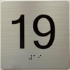 Elevator 19 FLOOR Sign/jamb plate 19 floor sign letters/Image & Grade 2 Braille - Includes Red Adhesive pad for Easy Installation Elevator 19 FLOOR Sign/jamb plate 19 floor sign letters/Image & Grade 2 Braille - Includes Red Adhesive pad for Easy Installation