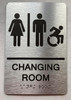 CHANGING ROOM ACCESSABLE BUILDING SIGNwith Raised letters/Image & Grade 2 Braille - Includes Red Adhesive pad for Easy Installation CHANGING ROOM ACCESSABLE BUILDING SIGNwith Raised letters/Image & Grade 2 Braille - Includes Red Adhesive pad for Easy Installation