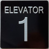 ELEVATOR NUMBER 1 BUILDING SIGNwith Raised letters/Image & Grade 2 Braille - Includes Red Adhesive pad for Easy Installation ELEVATOR NUMBER 1 BUILDING SIGNwith Raised letters/Image & Grade 2 Braille - Includes Red Adhesive pad for Easy Installation