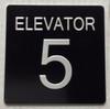 ELEVATOR NUMBER 5 SIGNAGE with Raised letters/Image & Grade 2 Braille - Includes Red Adhesive pad for Easy Installation ELEVATOR NUMBER 5 SIGNAGE with Raised letters/Image & Grade 2 Braille - Includes Red Adhesive pad for Easy Installation