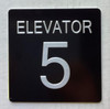 ELEVATOR NUMBER 5 BUILDING SIGNwith Raised letters/Image & Grade 2 Braille - Includes Red Adhesive pad for Easy Installation ELEVATOR NUMBER 5 BUILDING SIGNwith Raised letters/Image & Grade 2 Braille - Includes Red Adhesive pad for Easy Installation