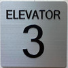 ELEVATOR NUMBER 3 DOB SIGN with Raised letters & Grade 2 Braille - Includes Red Adhesive pad for Easy Installation ELEVATOR NUMBER 3 DOB SIGN with Raised letters & Grade 2 Braille - Includes Red Adhesive pad for Easy Installation