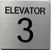 ELEVATOR NUMBER 3 BUILDING SIGNwith Raised letters & Grade 2 Braille - Includes Red Adhesive pad for Easy Installation ELEVATOR NUMBER 3 BUILDING SIGNwith Raised letters & Grade 2 Braille - Includes Red Adhesive pad for Easy Installation