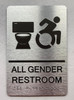 ALL GENDER RESTROOM ACCESSIBLE W SYMBOL SIGNAGE with Raised letters/Image & Grade 2 Braille - Includes Red Adhesive pad for Easy Installation ALL GENDER RESTROOM ACCESSIBLE W SYMBOL SIGNAGE with Raised letters/Image & Grade 2 Braille - Includes Red Adhesive pad for Easy Installation