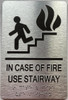 IN CASE OF FIRE USE STAIRWAY BUILDING SIGNwith Raised letters/Image & Grade 2 Braille - Includes Red Adhesive pad for Easy Installation IN CASE OF FIRE USE STAIRWAY BUILDING SIGNwith Raised letters/Image & Grade 2 Braille - Includes Red Adhesive pad for Easy Installation