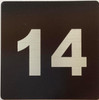 Apartment number 14 sign/DOOR NUMBER BUILDING SIGN4x4 inch, Black, with double sided tape-The Broadway Line Apartment number 14 sign/DOOR NUMBER BUILDING SIGN4x4 inch, Black, with double sided tape-The Broadway Line