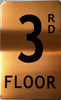 GOLD FLOOR NUMBER SIGN, aluminum, Size 5x8 inch The Gold Mountain Line GOLD FLOOR NUMBER SIGN, aluminum, Size 5x8 inch The Gold Mountain Line