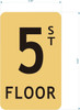 GOLD FLOOR NUMBER SIGN, aluminum, Size 5x8 inch The Gold Mountain Line GOLD FLOOR NUMBER SIGN, aluminum, Size 5x8 inch The Gold Mountain Line
