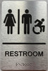 Restroom / Unisex ADA Compliant sign with Raised letters/Image & Grade 2 Braille - Includes Red Adhesive pad for Easy Installation Restroom / Unisex ADA Compliant sign with Raised letters/Image & Grade 2 Braille - Includes Red Adhesive pad for Easy Installation