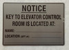 Key to the elevator contol room HPD SIGN Brushed Silver Aluminum Wall Mount | Rust-Free, Durable | Double-Sided Tape I Easy Installation -7x10 Inch_-red20250404