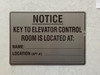 Key to the elevator contol room DOB SIGN Brushed Silver Aluminum Wall Mount | Rust-Free, Durable | Double-Sided Tape I Easy Installation -7x10 Inch_-red20250404