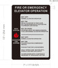 Fire or Emergency elevator operation BUILDING SIGN7x10 Inch | Brushed Silver Aluminum Wall Mount | Rust-Free, Durable | Double-Sided Tape Included | Easy Installation | Commercial Grade_-red20250404