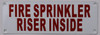 FIRE Sprinkler Riser Inside  Sign