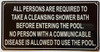 ALL PERSONS ARE REQUIRED TO TAKE A CLEANSING SHOWER BATH BEFORE ENTERING THE POOL SIGN