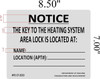 KEY TO THE HEATING SYSTEM HPD SIGN