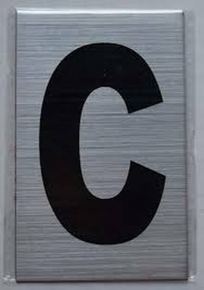 Apartment Number SignLetter C  - Porte D'argent line Apartment Number SignLetter C  - Porte D'argent line