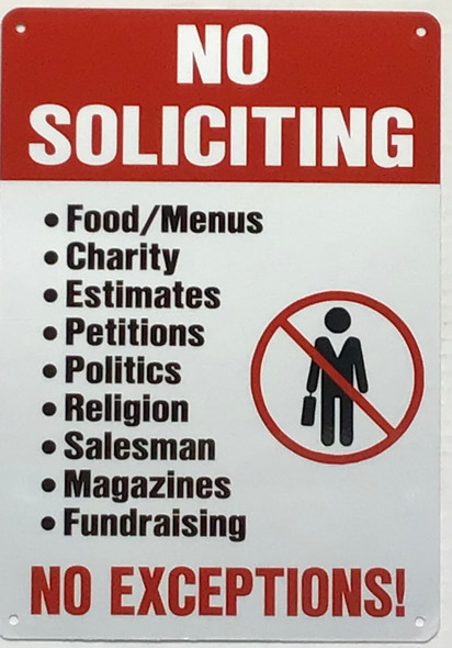 NO SOLICITING NO EXCEPTIONS SIGN NO SOLICITING NO EXCEPTIONS SIGN