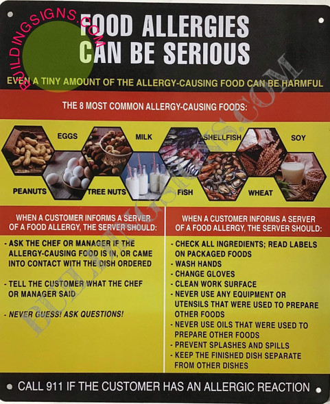 FOOD ALLERGIES SIGN NYC FOOD ALLERGIES SIGN NYC