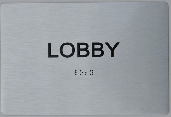 LOBBY Sign-Braille Sign with Raised Tactile Graphics and Letters LOBBY Sign-Braille Sign with Raised Tactile Graphics and Letters
