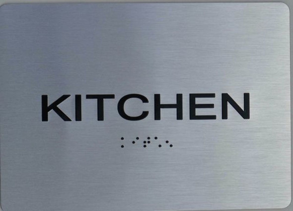Kitchen Sign Braille Sign with Raised Tactile Graphics and Letters Kitchen Sign Braille Sign with Raised Tactile Graphics and Letters