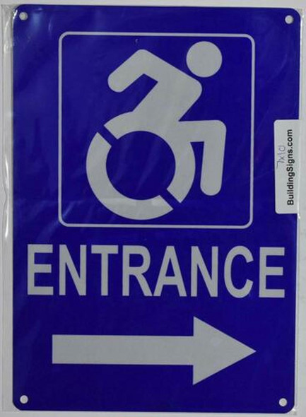 ADA ACCESSIBLE Entrance Arrow Right Sign-Tactile Signs ADA ACCESSIBLE Entrance Arrow Right Sign-Tactile Signs