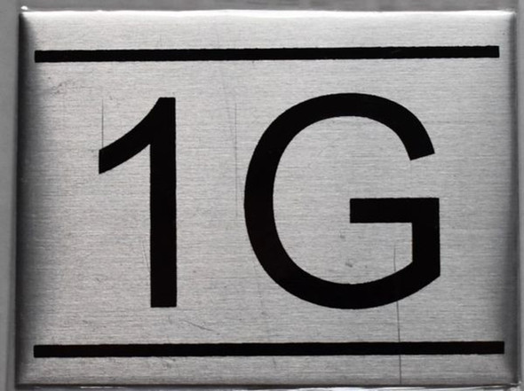 APARTMENT NUMBER SIGN 1G -BRUSHED ALUMINUM APARTMENT NUMBER SIGN 1G -BRUSHED ALUMINUM