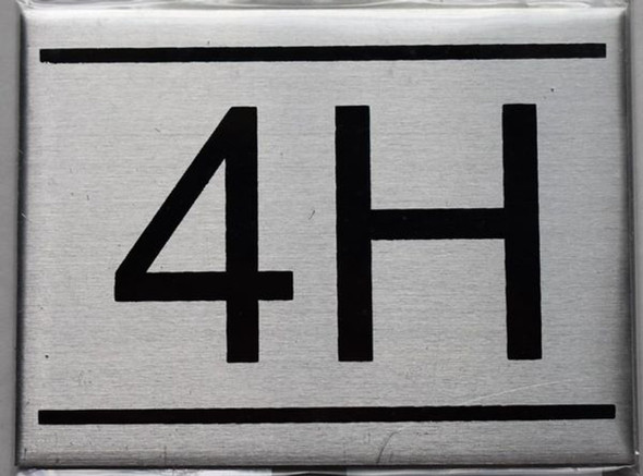 APARTMENT NUMBER Sign4H -BRUSHED ALUMINUM APARTMENT NUMBER Sign4H -BRUSHED ALUMINUM