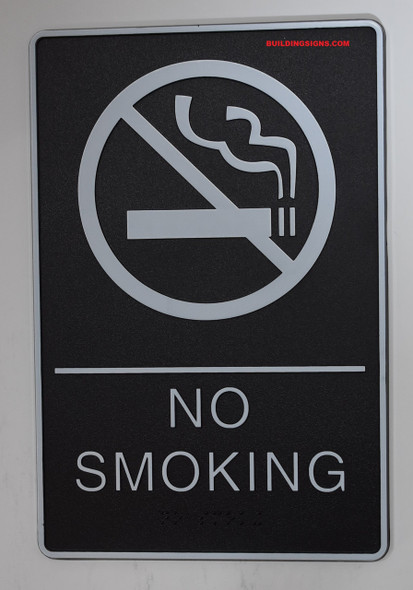 NO SMOKING Sign Braille Sign with Raised Tactile Graphics and Letters