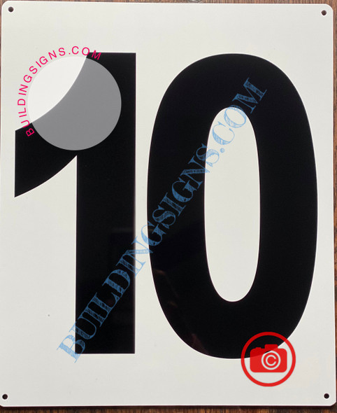 NUMBER 10 SignWHITE