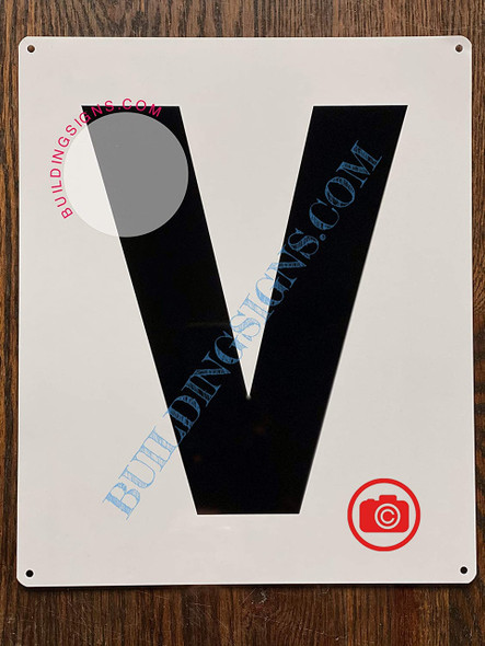 Large Letter V -Metal SignParking LOT Sign Large Letter V -Metal SignParking LOT Sign