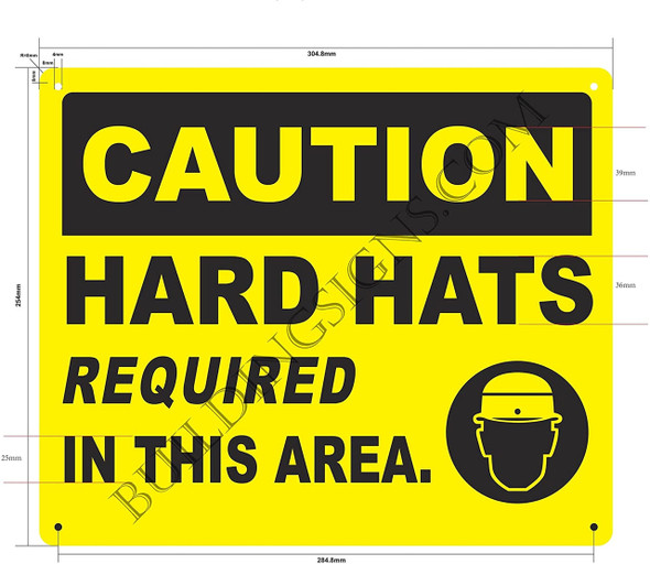 CAUTION HARD HATS REQUIRED IN THIS AREA. SIGN CAUTION HARD HATS REQUIRED IN THIS AREA. SIGN