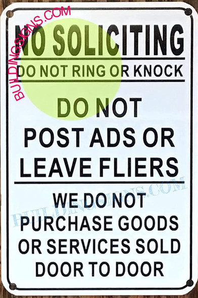No soliciting -do not ring or knock sign No soliciting -do not ring or knock sign