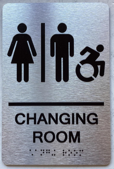 CHANGING ROOM ACCESSABLE SIGN WITH RAISED LETTERS