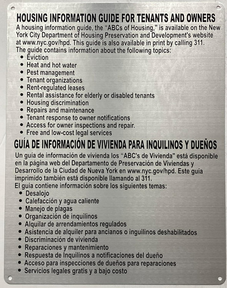 HPD HOUSING INFORMATION GUIDE/ABC OF HOUSING SIGNS