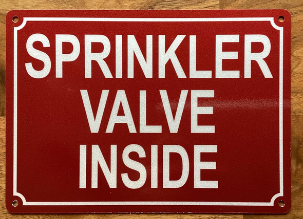 SPRINKLER VALVE INSIDE SIGN