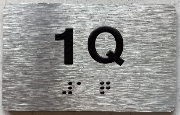 APT NUMBER 1Q SIGN-UNIT NUMBER SIGN WITH RAISED LETTERS