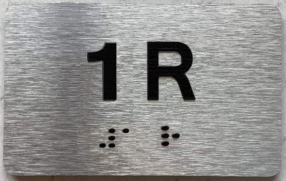 APT NUMBER 1R SIGN-UNIT NUMBER SIGN WITH RAISED LETTERS