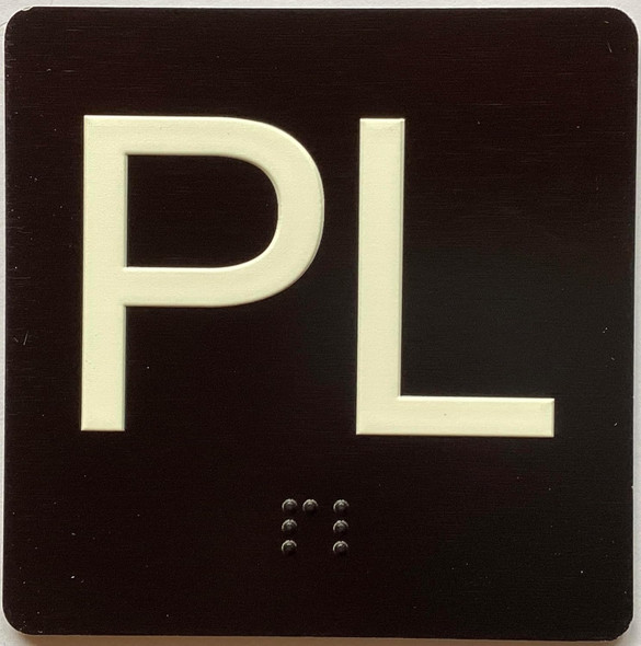 ELEVATOR FLOOR NUMBER THE LEXINGTON AVE LINE (PL-PARKING LEVEL) SIGN