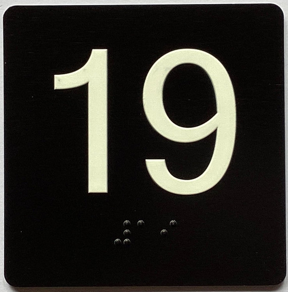 ELEVATOR FLOOR NUMBER THE LEXINGTON AVE LINE (19TH FLOOR) SIGN