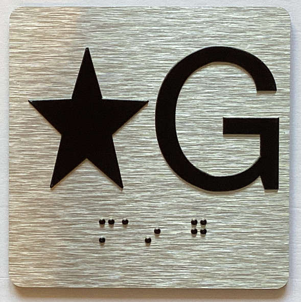 Elevator Floor Number / Elevator Jamb Plate STAR G Sign