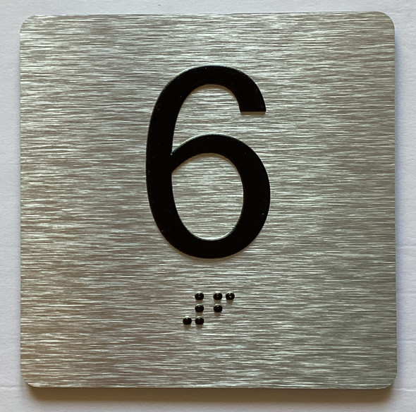 Elevator Floor Number / Elevator Jamb Plate 6 Sign